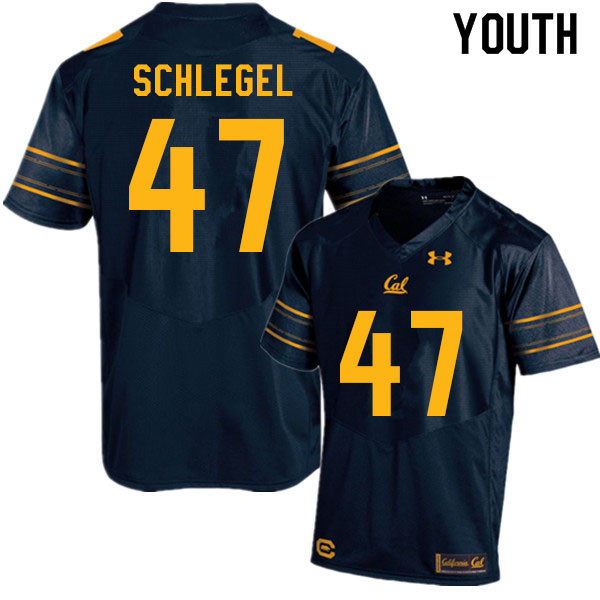 Youth #47 Drew Schlegel Cal Bears College Football Jerseys Sale-Navy